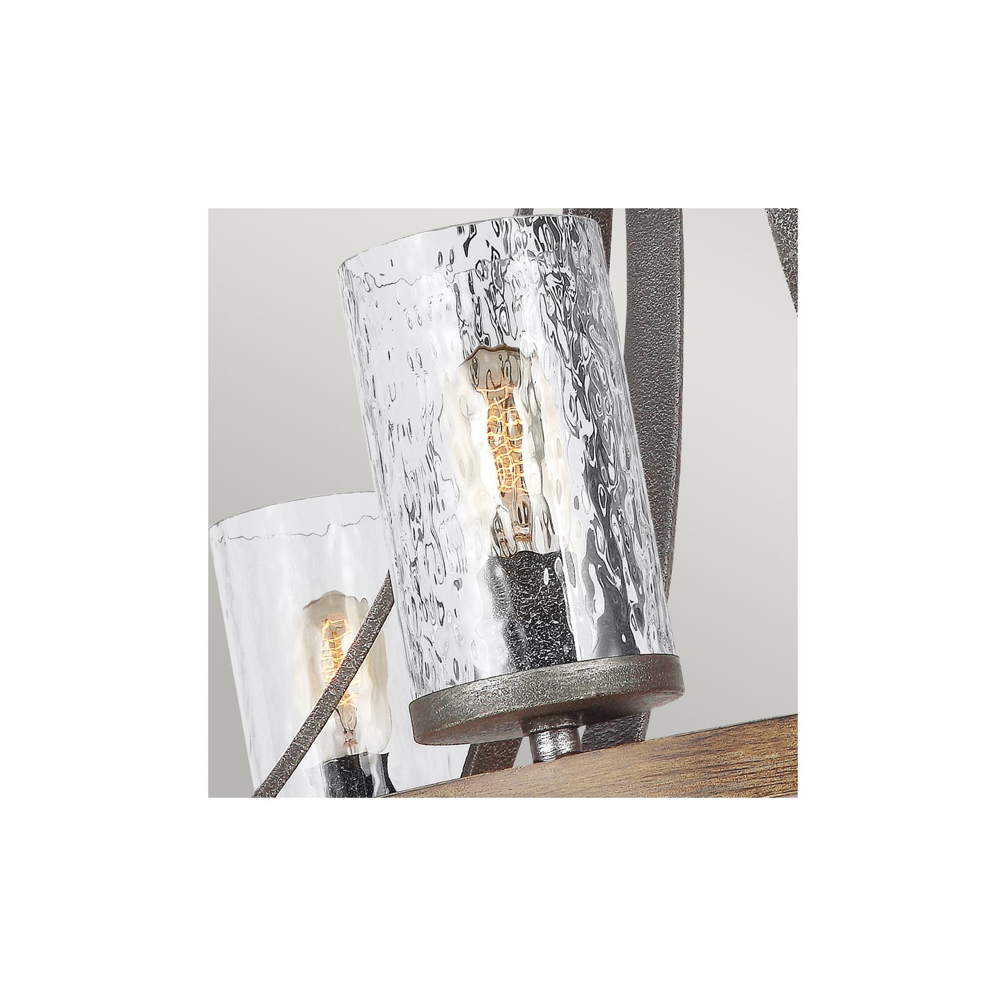 Angelo 6-Light Chandelier in Distressed Weathered Oak & Slate Grey Metal