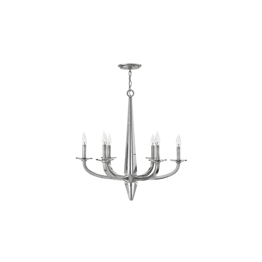 Ascher 6-Light Chandelier in Polished Nickel