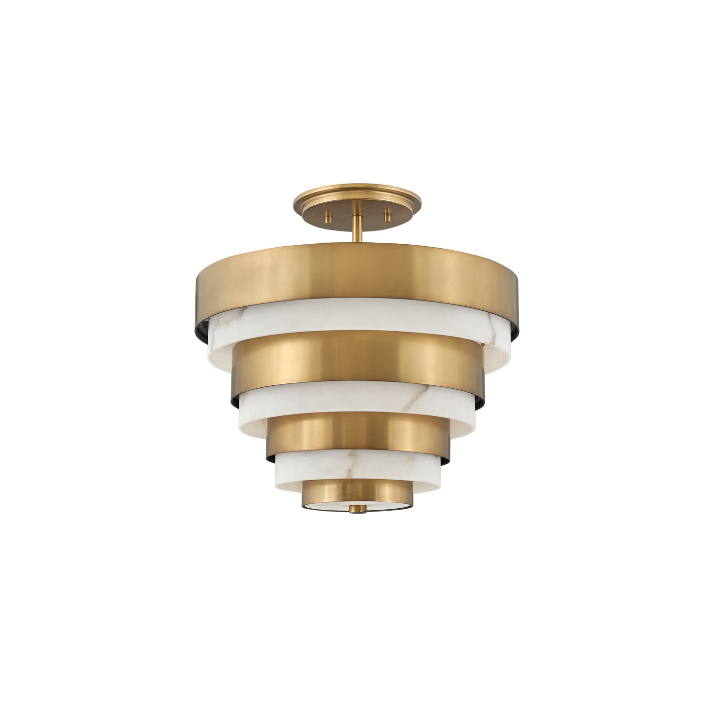 Echelon 3-Light Semi-flush Mount in Heritage Brass