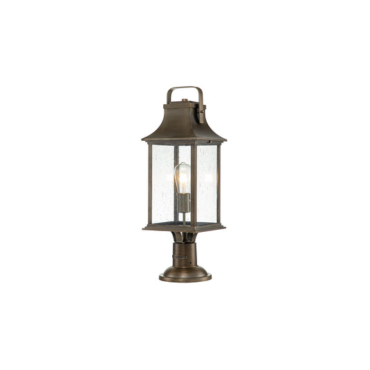 Grant 1-Light Large Pedestal Lantern in Burnished Bronze