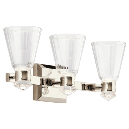 Quintiesse Kayva Dual‑Lit Three‑Arm Wall Light