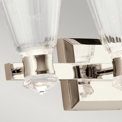 Quintiesse Kayva Dual‑Lit Three‑Arm Wall Light