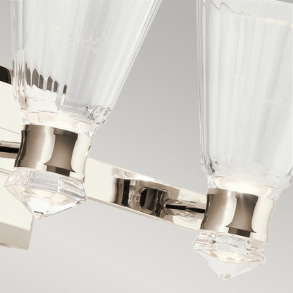 Quintiesse Kayva Dual‑Lit Three‑Arm Wall Light