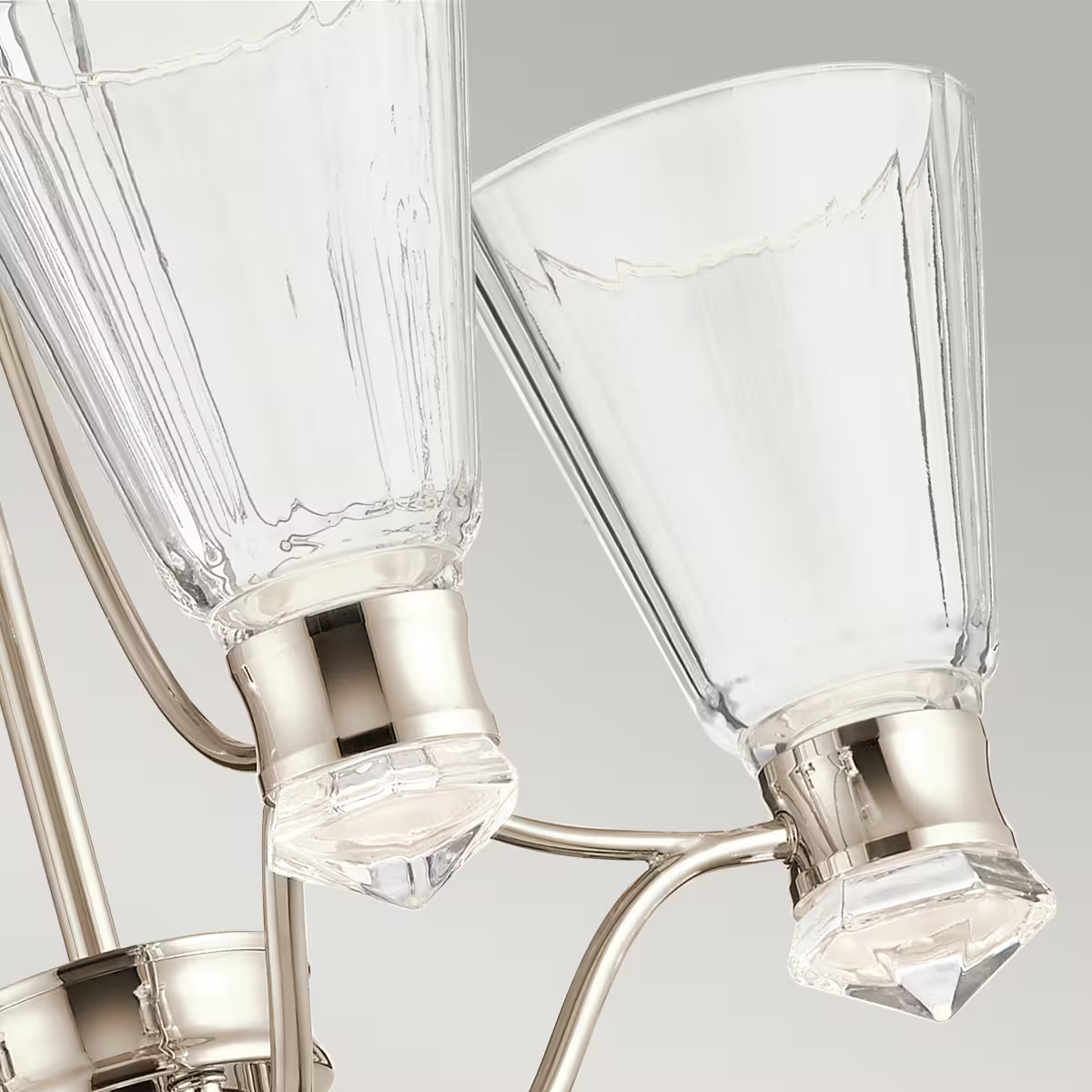 Kayva LED 9-Light 4 Arm Chandelier in Polished Nickel