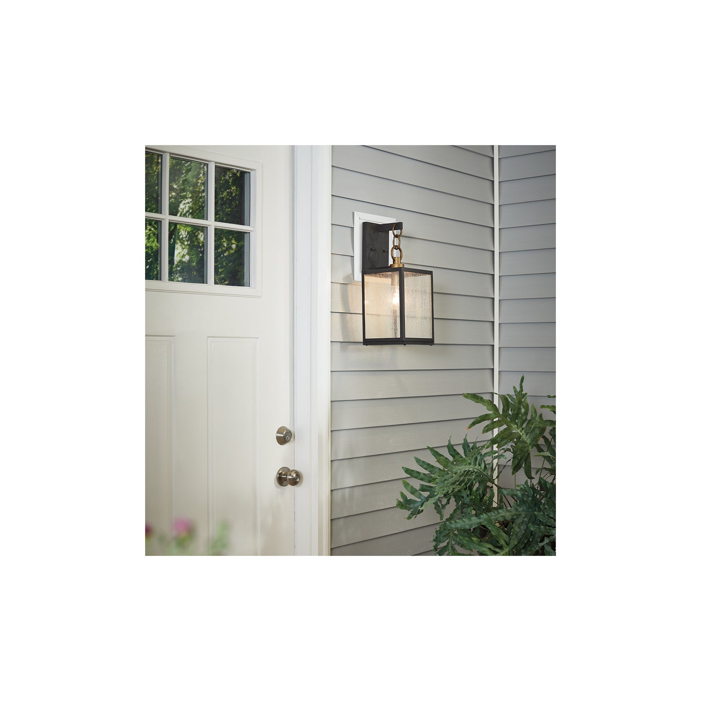 Lahden 1-Light Wall Lantern in Weathered Zinc