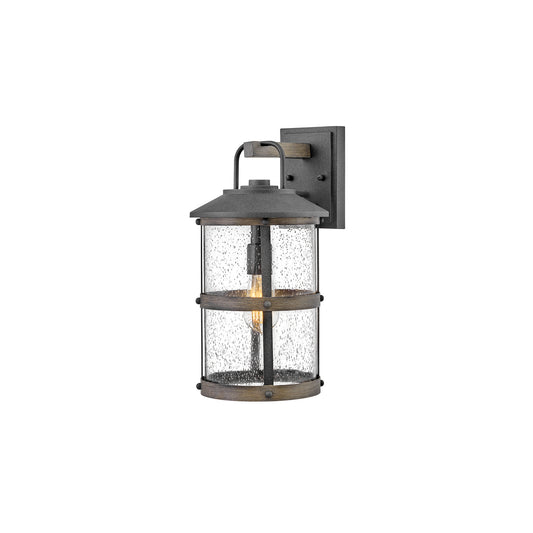 Lakehouse 1-Light Wall Lantern in Aged Zinc with Driftwood Grey