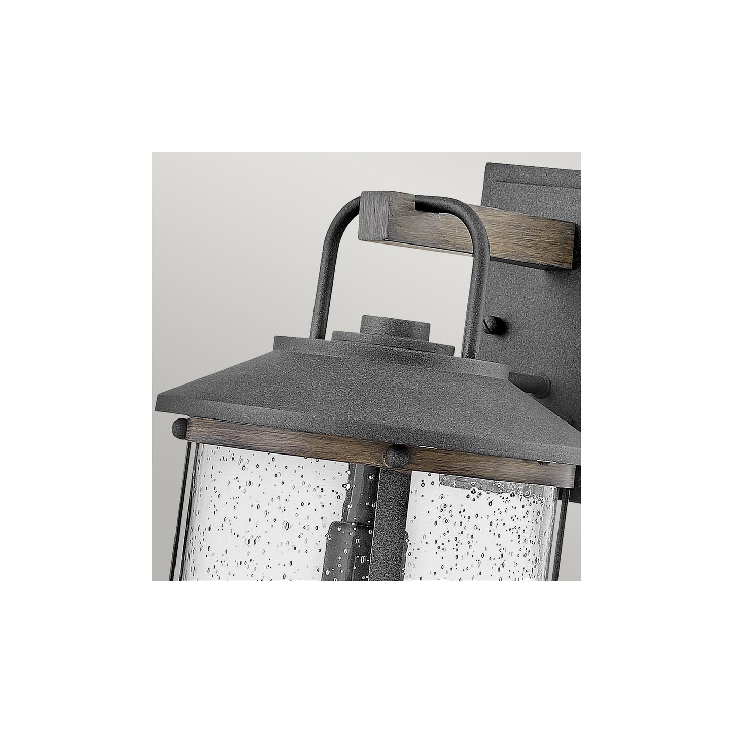 Lakehouse 1-Light Wall Lantern in Aged Zinc with Driftwood Grey