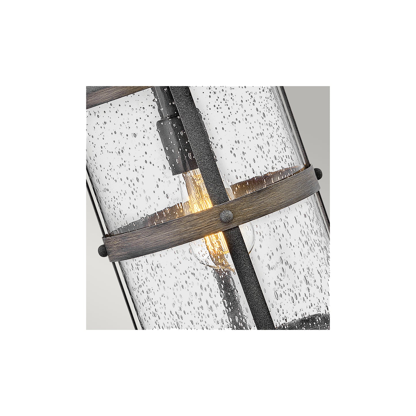 Lakehouse 1-Light Wall Lantern in Aged Zinc with Driftwood Grey