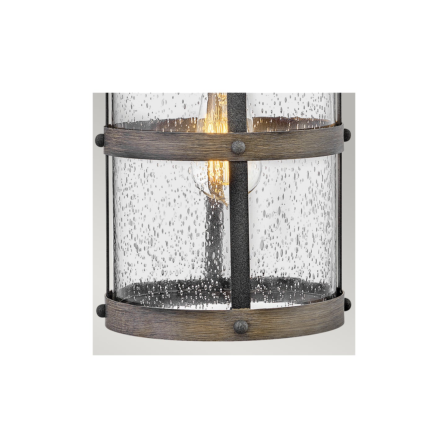 Lakehouse 1-Light Wall Lantern in Aged Zinc with Driftwood Grey