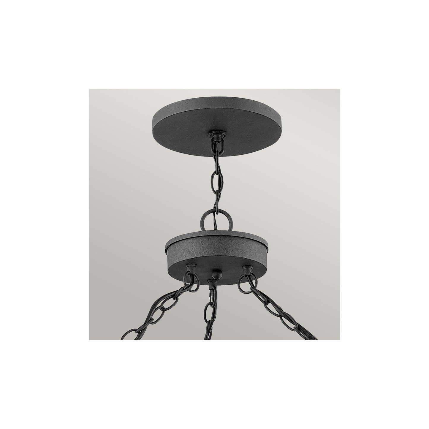 Lakehouse 6-Light Outdoor Chandelier in Aged Zinc with Driftwood Grey