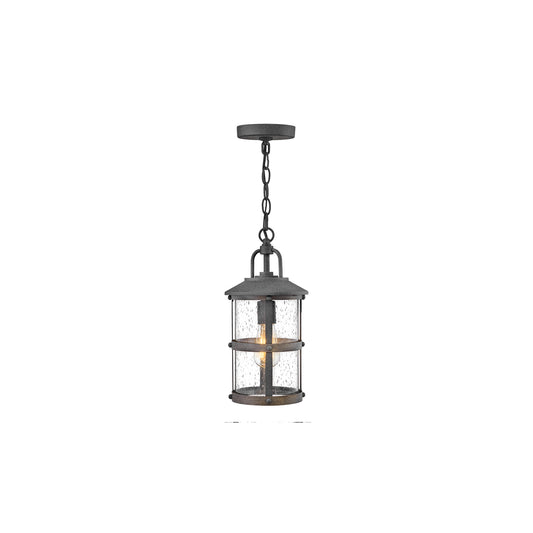 Lakehouse 1-Light Small Chain Lantern in Aged Zinc with Driftwood Grey