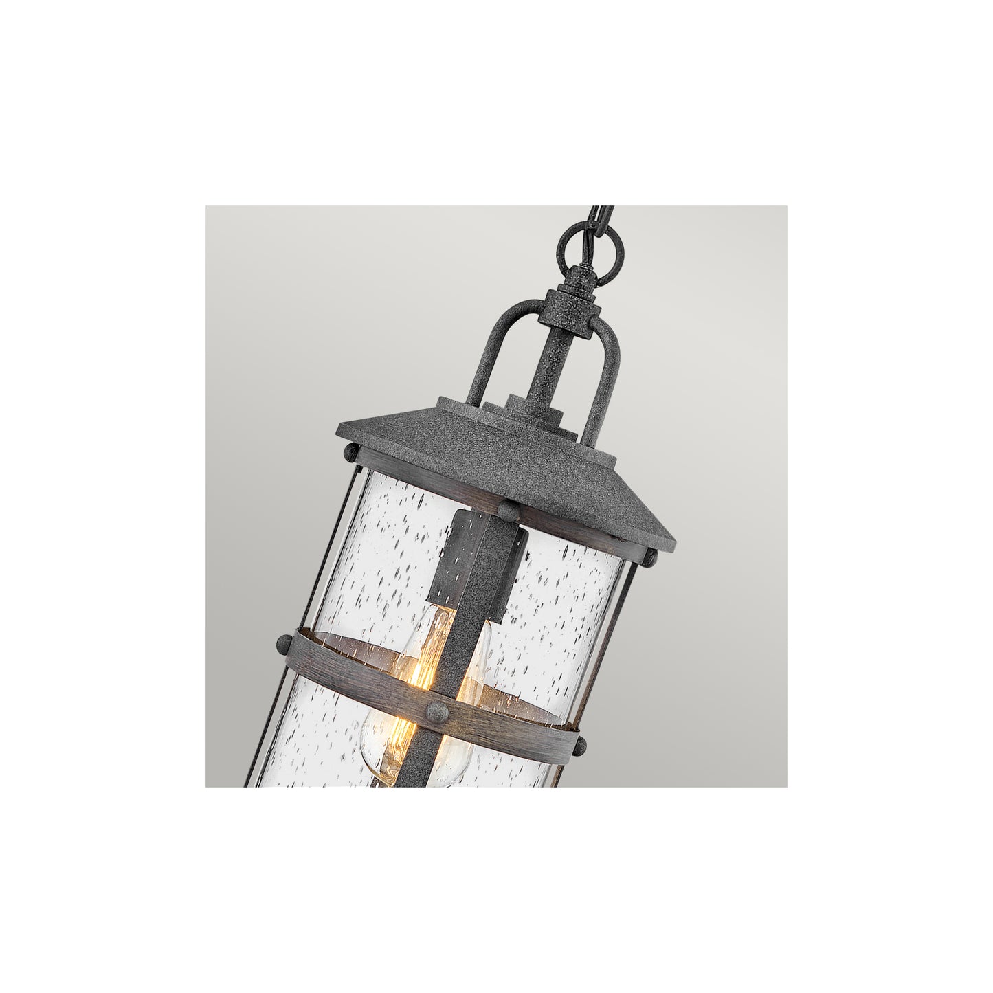 Lakehouse 1-Light Small Chain Lantern in Aged Zinc with Driftwood Grey