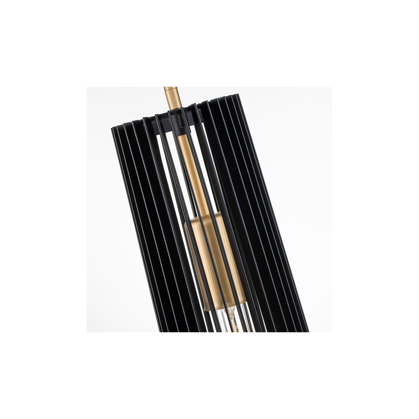 Linara 1-Light Pendant in Black & Natural Brass