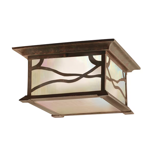 Morris 2-Light Flush Mount in Distressed Copper