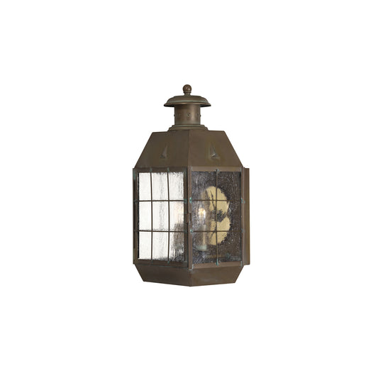 Nantucket Wall Lantern in Aged Brass