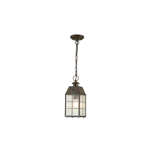 Nantucket 1-Light Medium Chain Lantern in Aged Brass