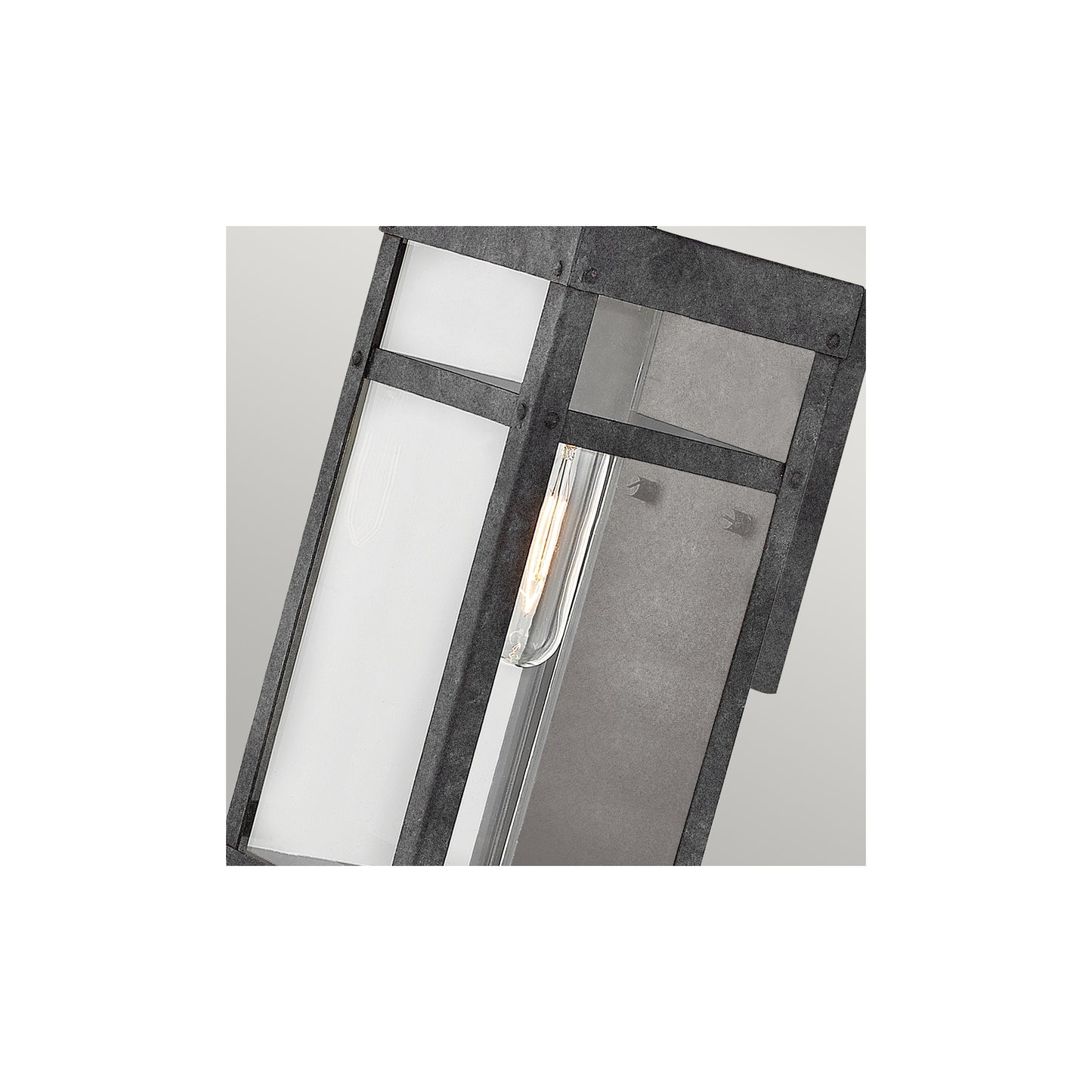 Porter 1-Light Small Wall Lantern in Aged Zinc