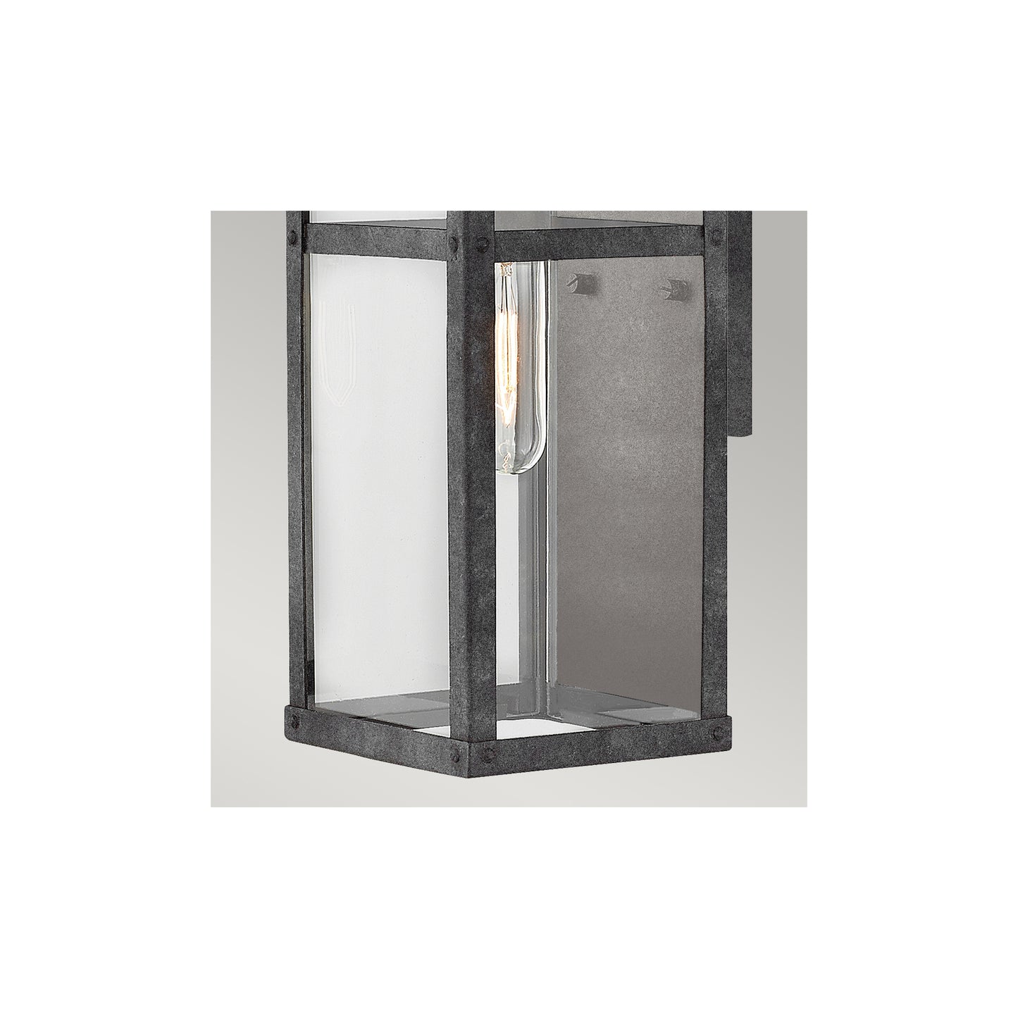 Porter 1-Light Small Wall Lantern in Aged Zinc