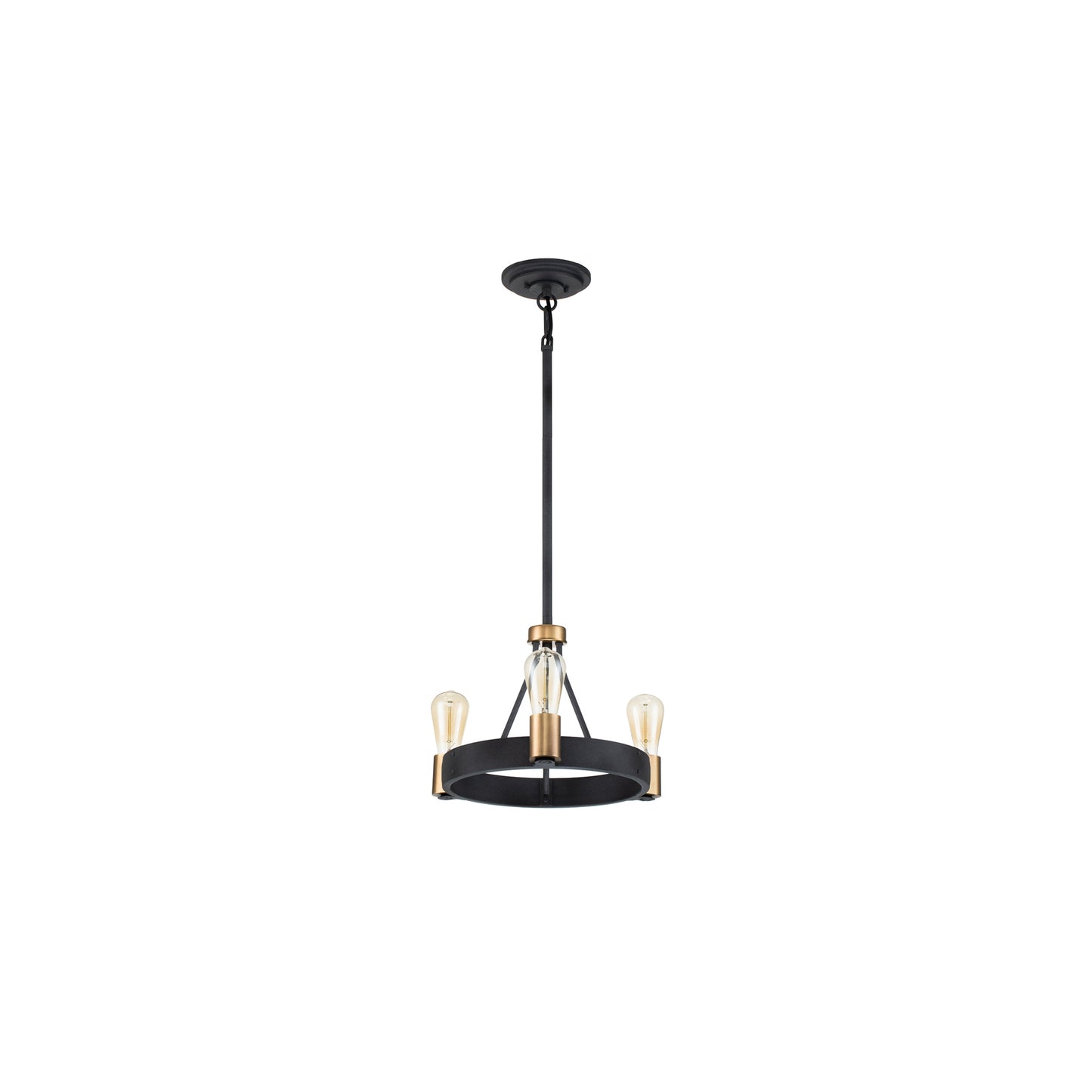 Silas 3-Light Pendant in Aged Zinc & Heritage Brass