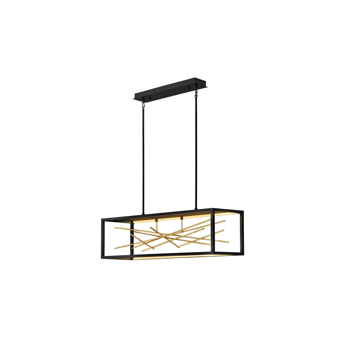 Styx LED Island Pendant in Black & Gilded Gold