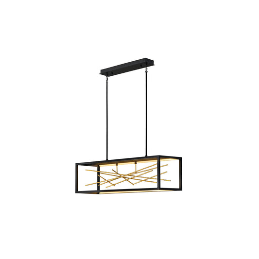 Styx LED Island Pendant in Black & Gilded Gold