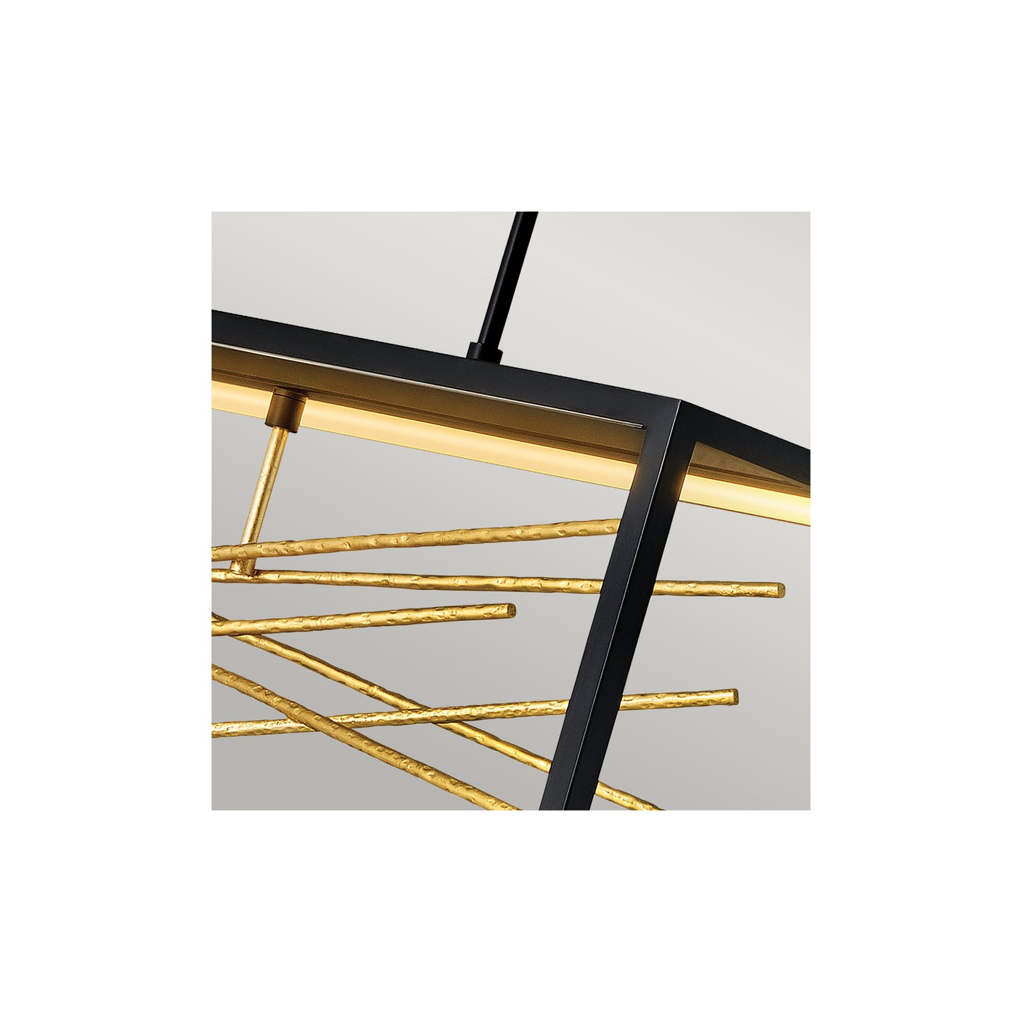 Styx LED Island Pendant in Black & Gilded Gold