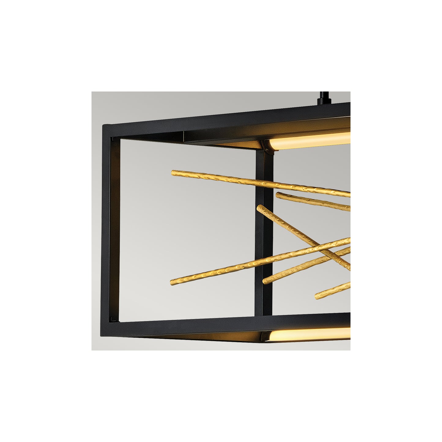 Styx LED Island Pendant in Black & Gilded Gold