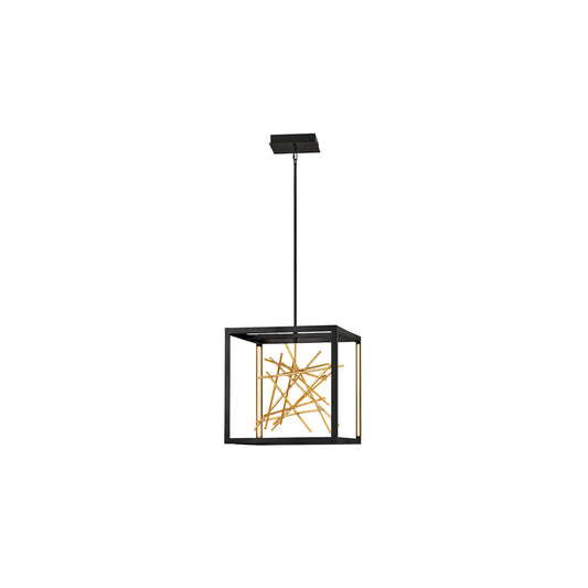 Styx LED Pendant in Black & Gilded Gold