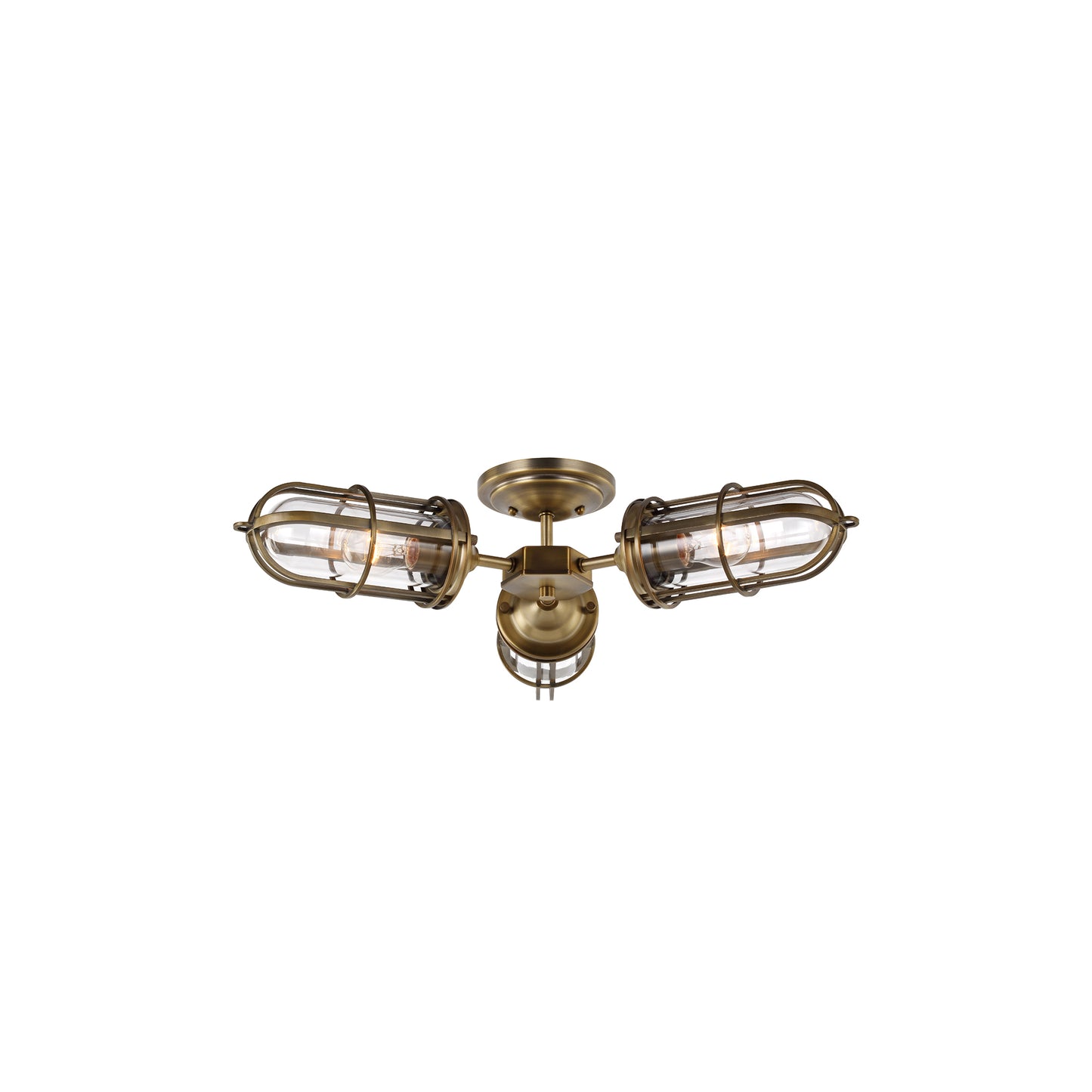Urban Restoration 3-Light Semi Flush in Dark Antique Brass
