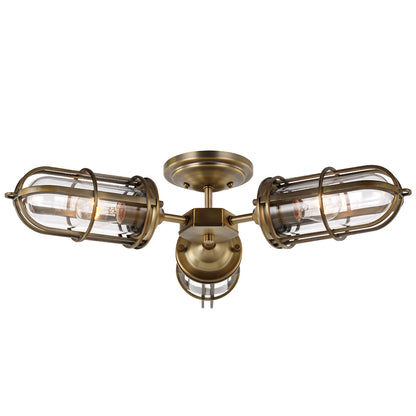 Quintiesse Urban Restoration 3-Light Semi-Flush Ceiling Light