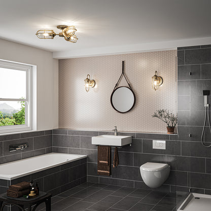Quintiesse Urban Restoration 3-Light Semi-Flush Ceiling Light