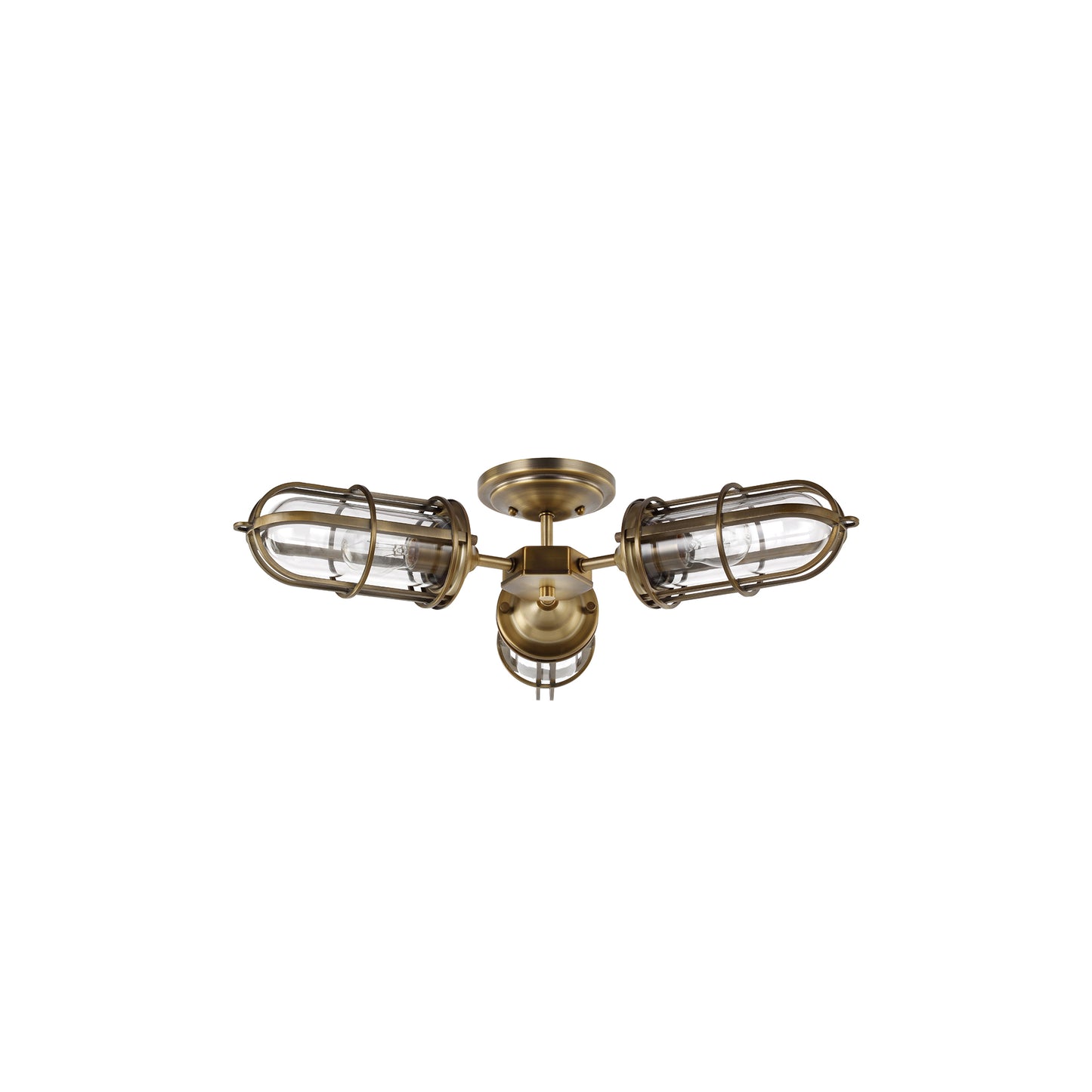 Urban Restoration 3-Light Semi Flush in Dark Antique Brass