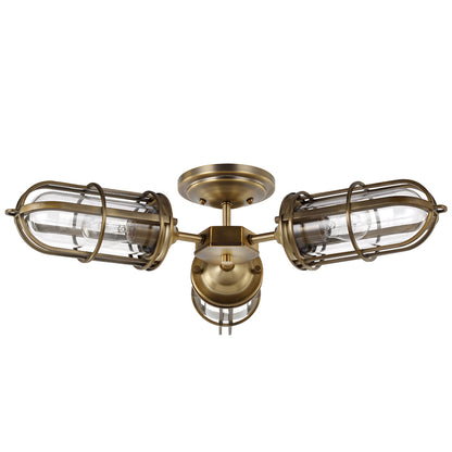 Quintiesse Urban Restoration 3-Light Semi-Flush Ceiling Light