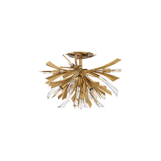Vida 9-Light Semi Flush Light in Burnished Gold