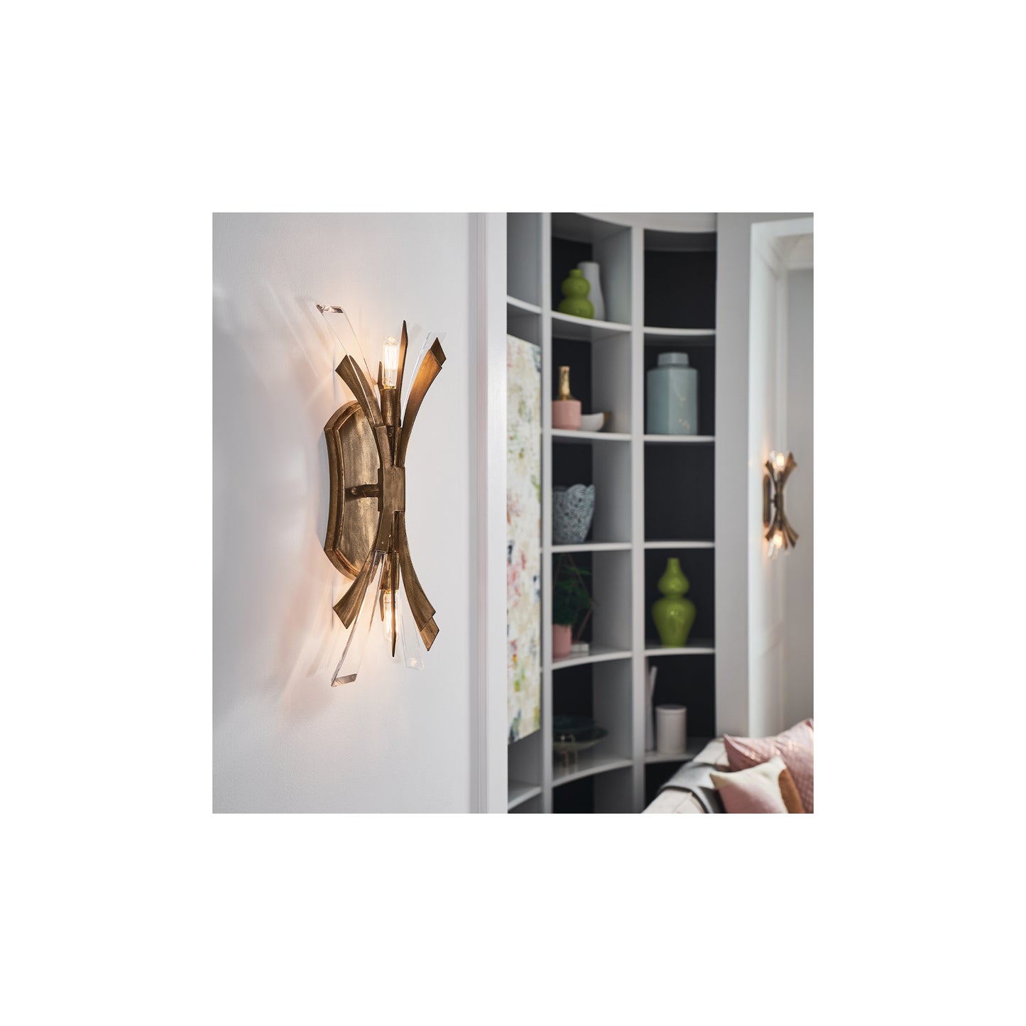 Vida 2-Light Wall Light in Burnished Gold