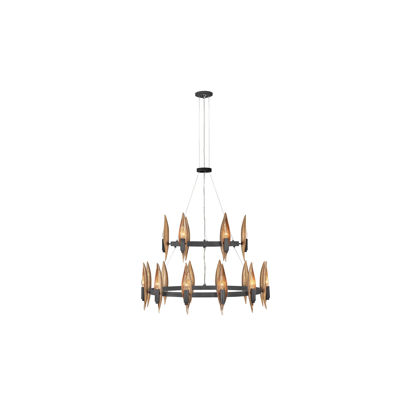 Willow 18-Light Chandelier in Carbon Black with Deluxe Gold