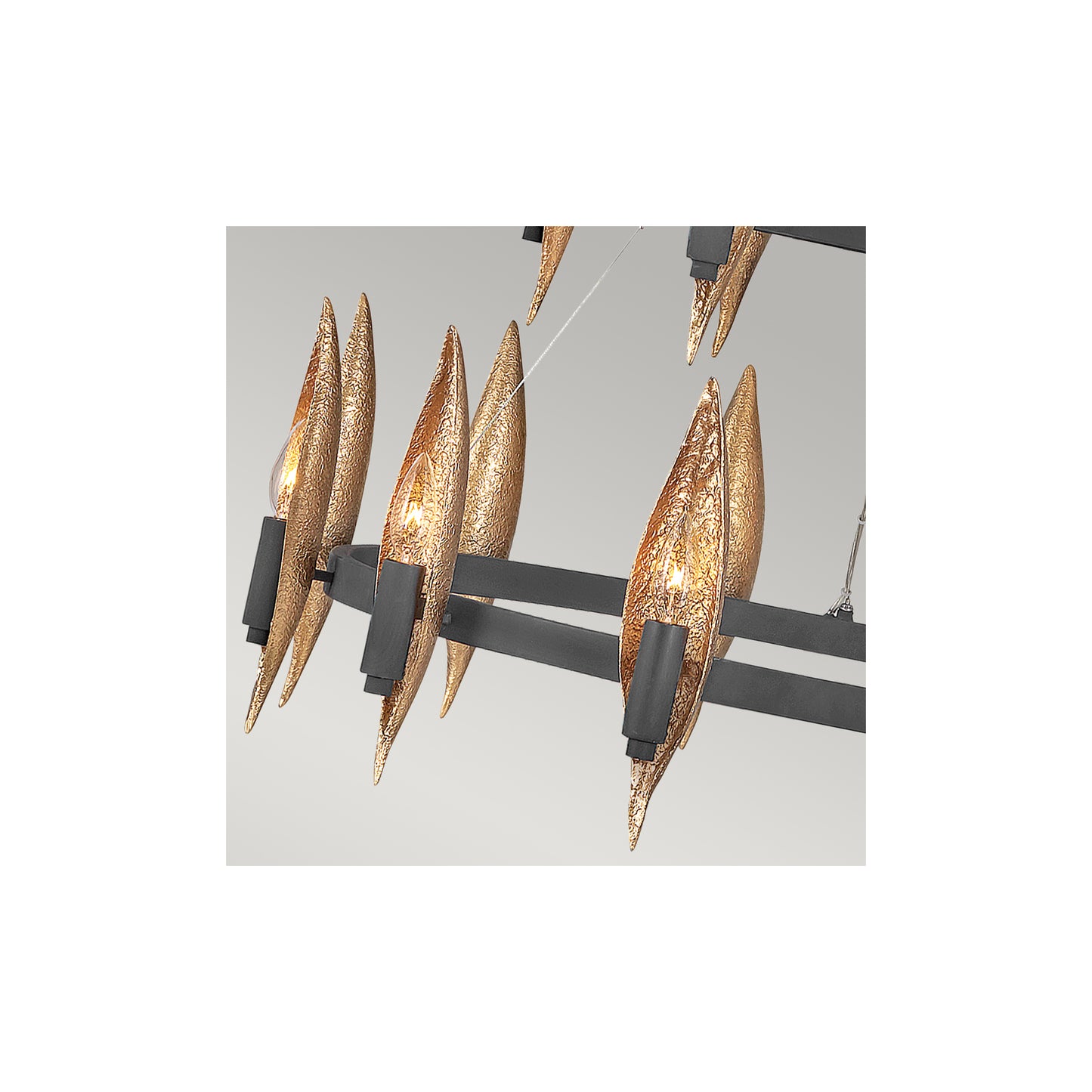 Willow 18-Light Chandelier in Carbon Black with Deluxe Gold