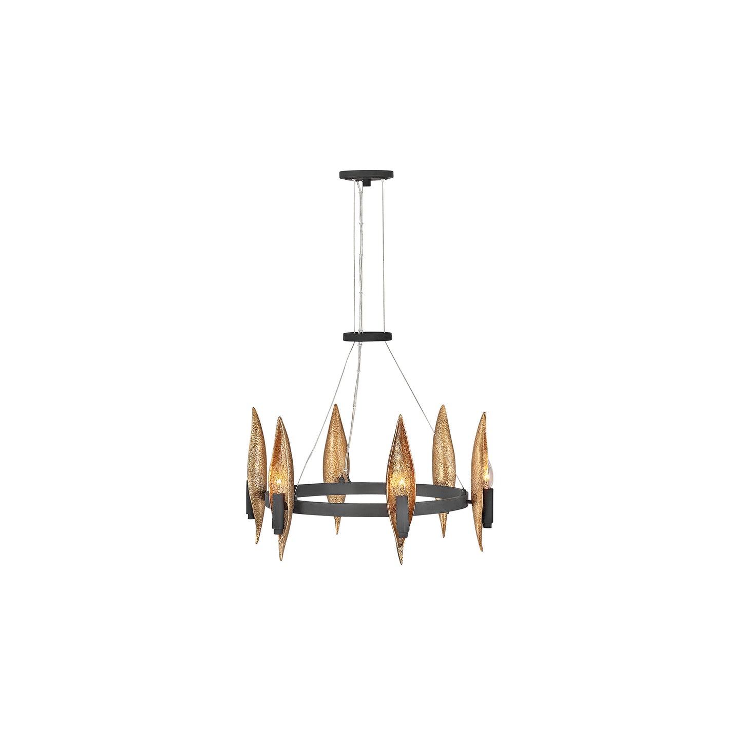 Willow 6-Light Chandelier in Carbon Black with Deluxe Gold