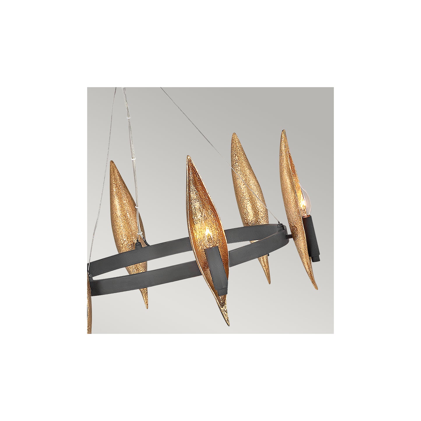 Willow 6-Light Chandelier in Carbon Black with Deluxe Gold