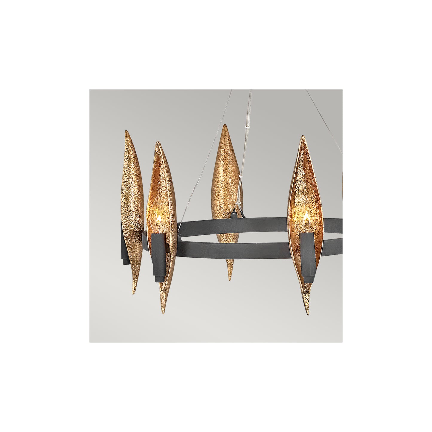 Willow 6-Light Chandelier in Carbon Black with Deluxe Gold