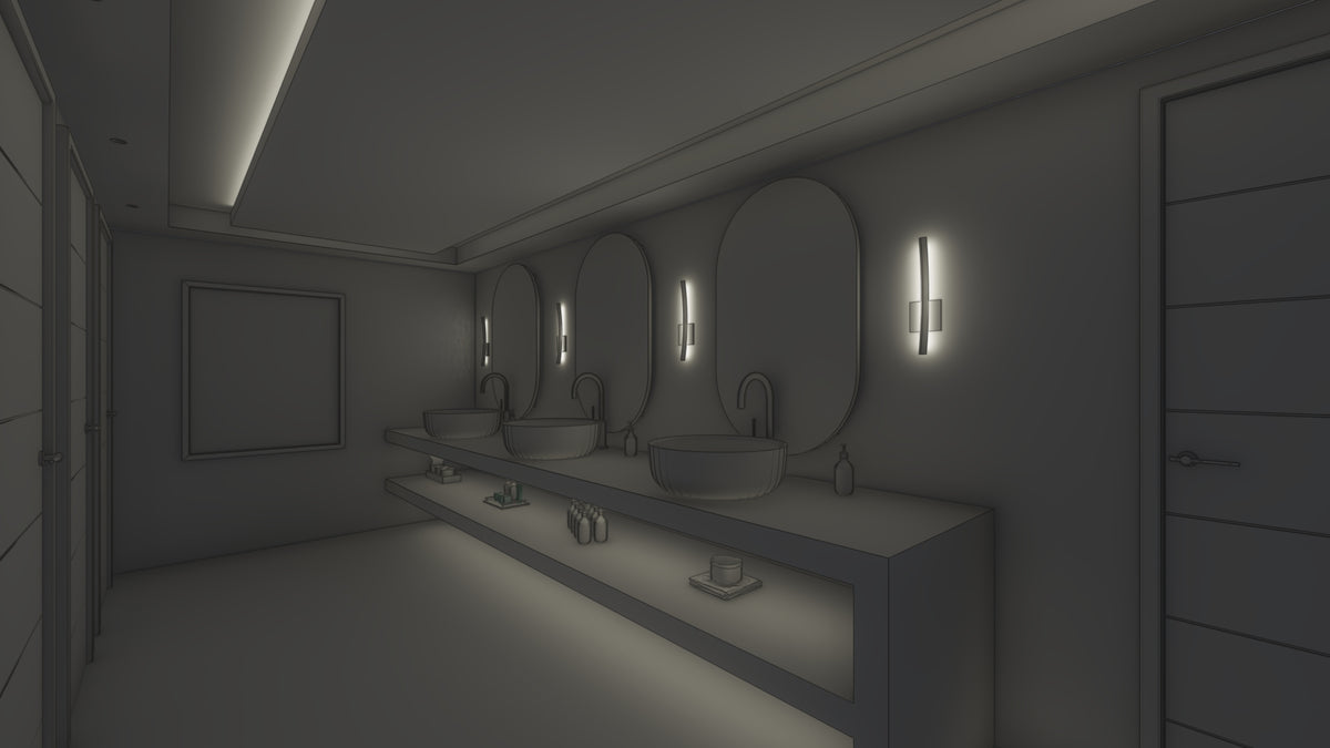 Vertical mirror sconces