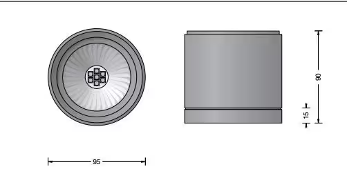 66974 LED Ceiling Surface Downlight in Graphite
