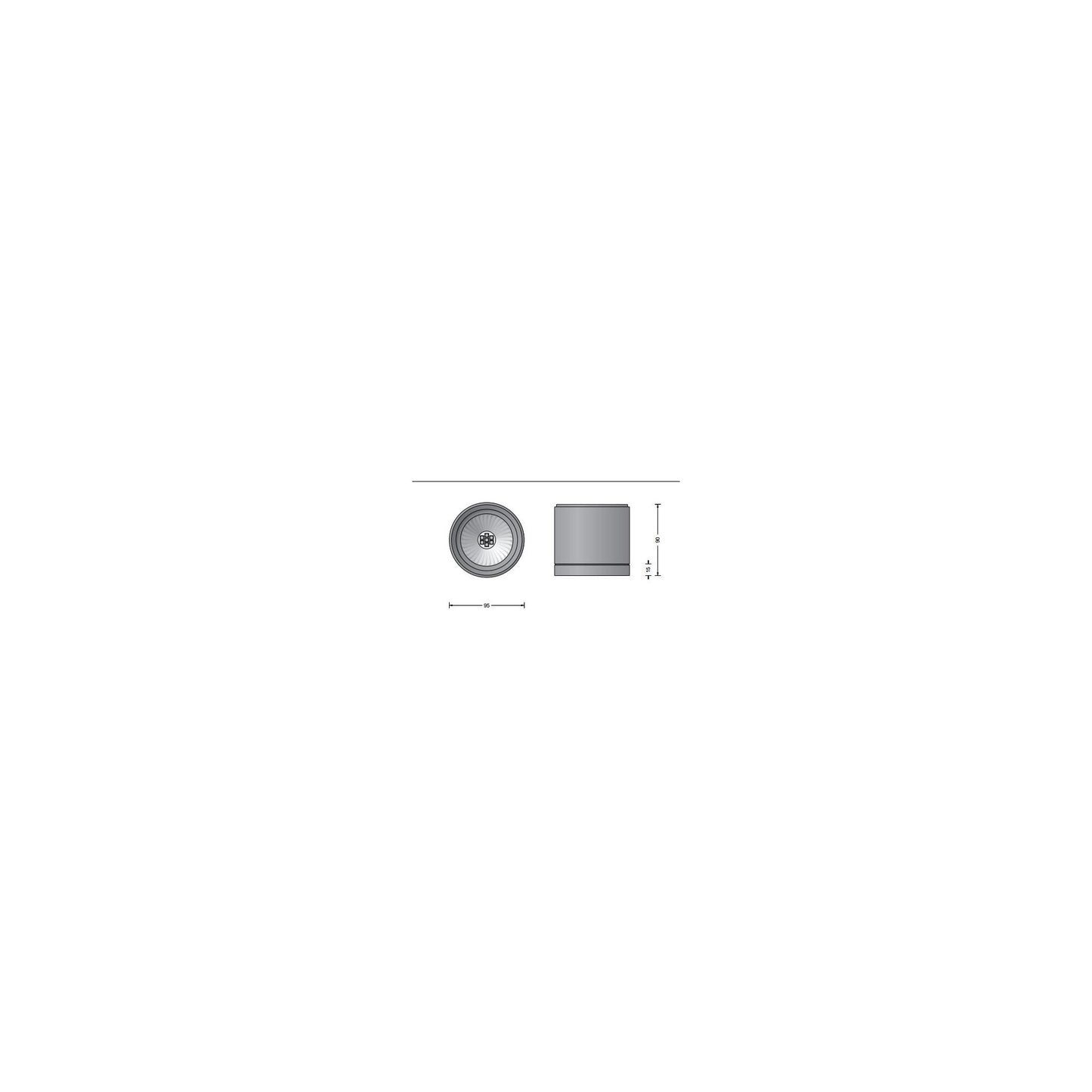 66974 LED Ceiling Surface Downlight in Graphite