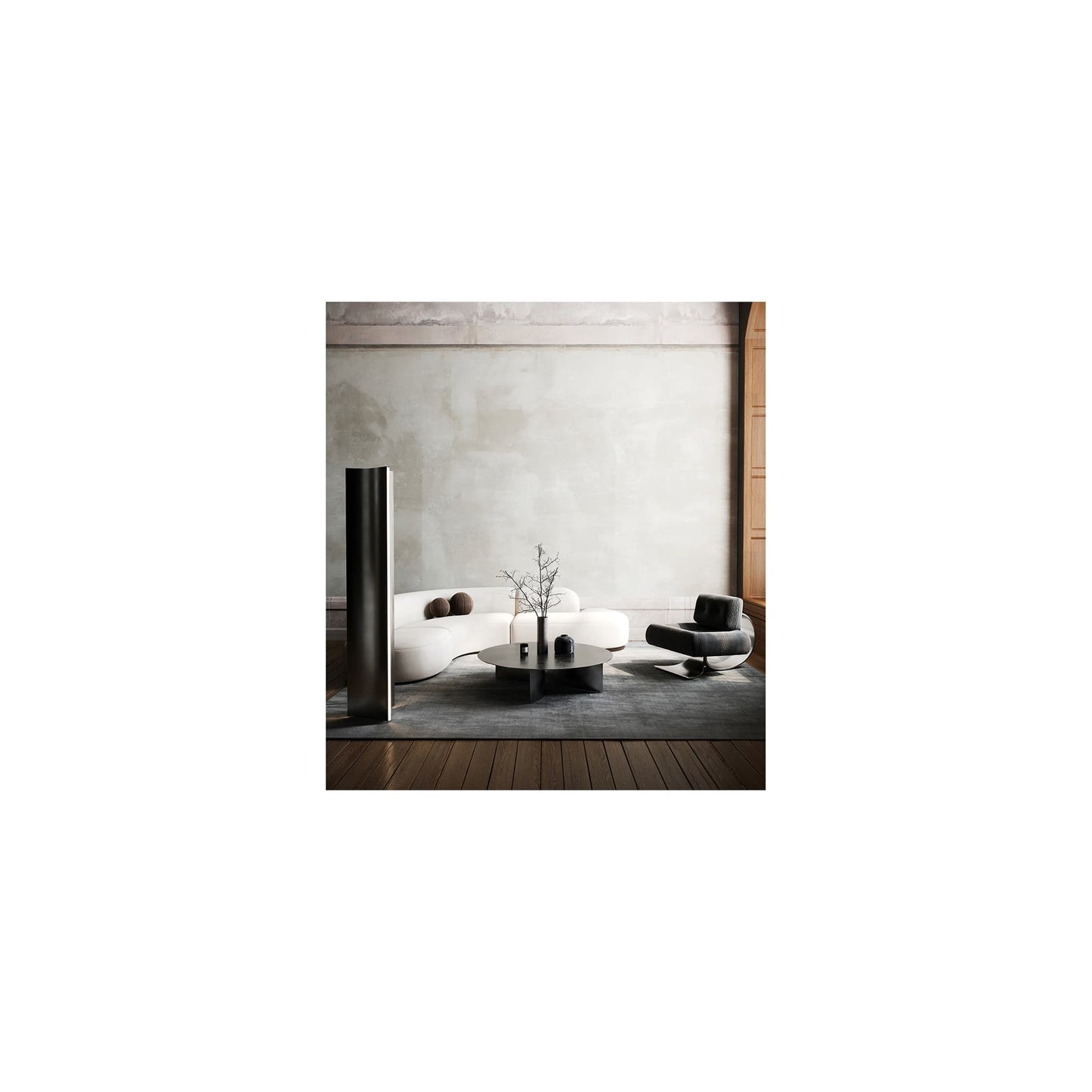 Stanley Floor Lamp in Brushed Stainless Steel