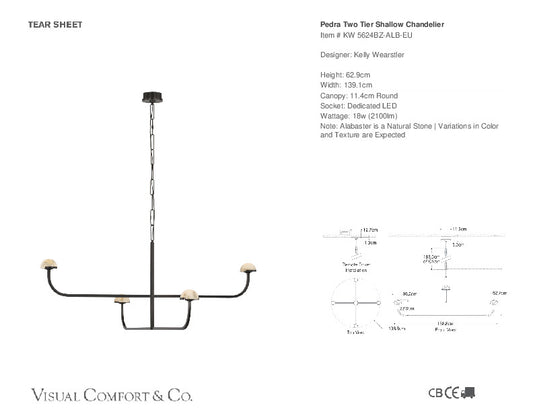 Pedra Two Tier Shallow Chandelier