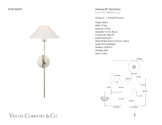 Visual Comfort Hackney Tail Sconce