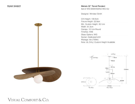 Visual Comfort Mahalo 32-inch Tiered Pendant