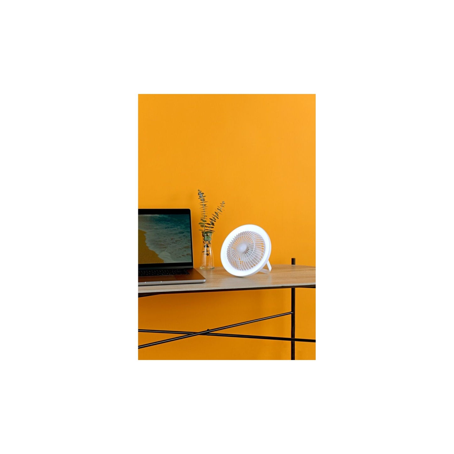 Turbo Rechargeable Desk Fan With LED Lamp