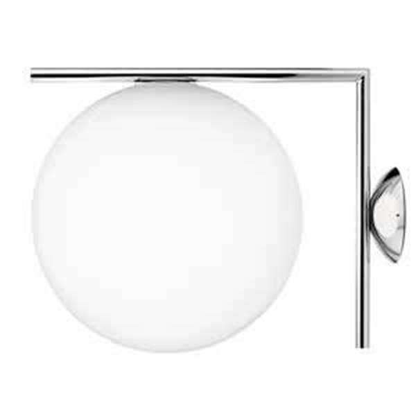 Flos IC C/W2 Wall or Ceiling Light with Blown Glass Opal Diffuser