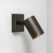 Astro Ascoli Single Adjustable Wall or Ceiling Spotlight with Square Base in Bronze